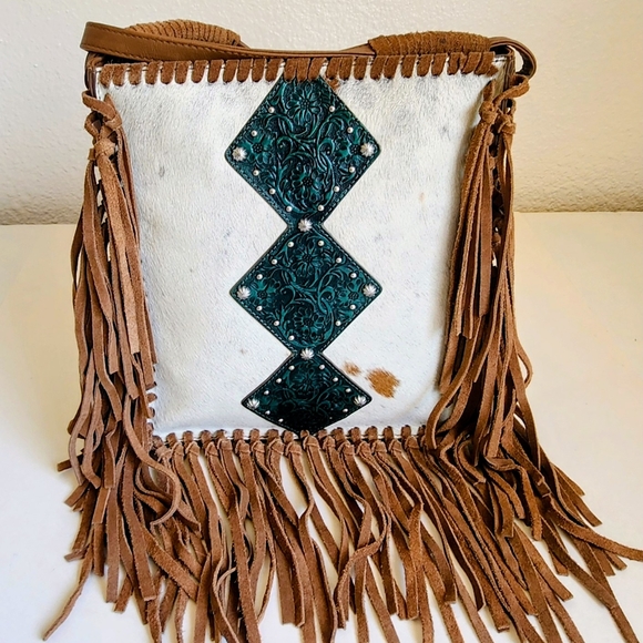 SHYANNE Crossbody Bag with Brown Fringe